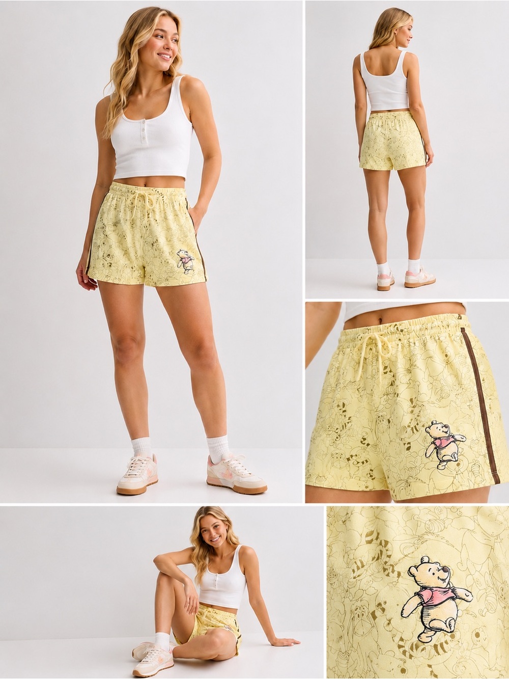 New Winnie the Pooh Print Women's Drawstring Shorts